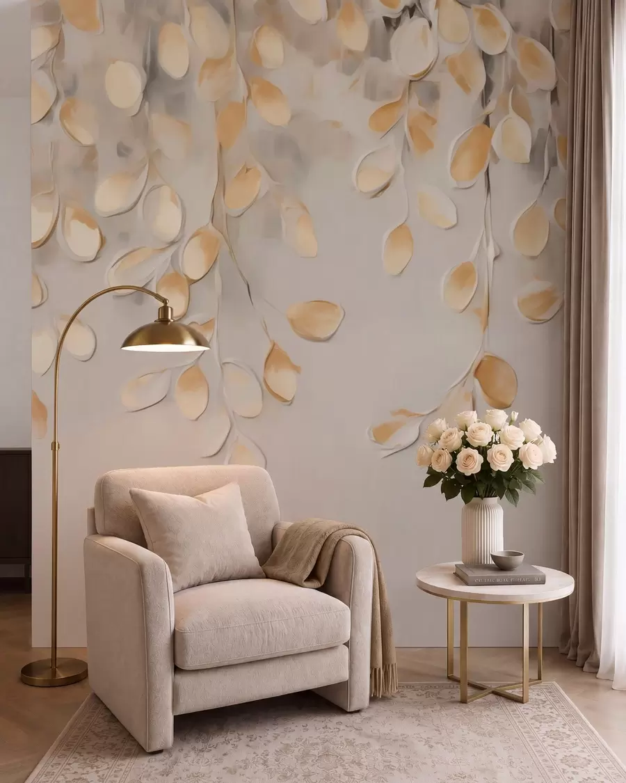 Wall Mural Photo Wallpaper Abstract hanging leaves w05900