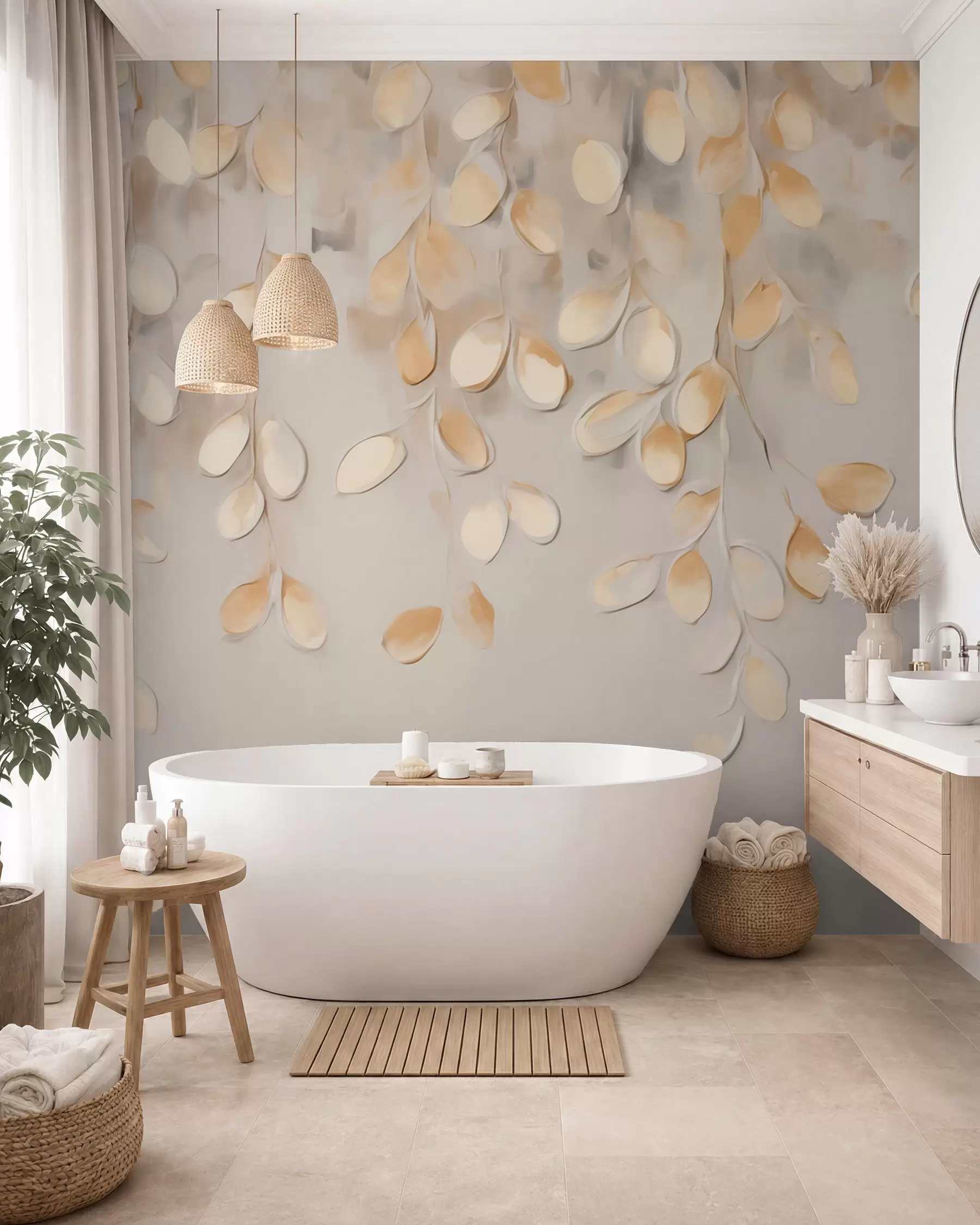 wall murals Golden Leaf Cascade w05900