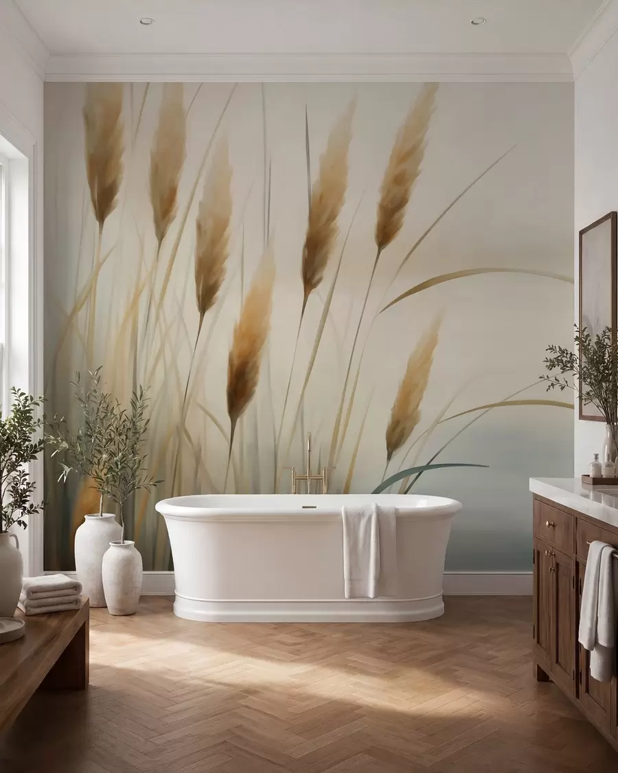 wall murals Abstract reeds, imitation painting w05902