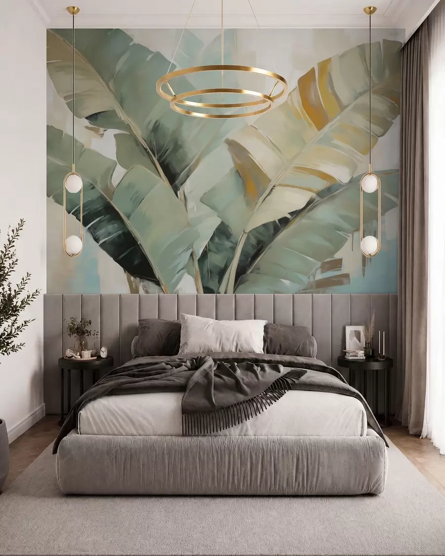 Wall Mural Photo Wallpaper Abstract foliage, imitation painting w05906
