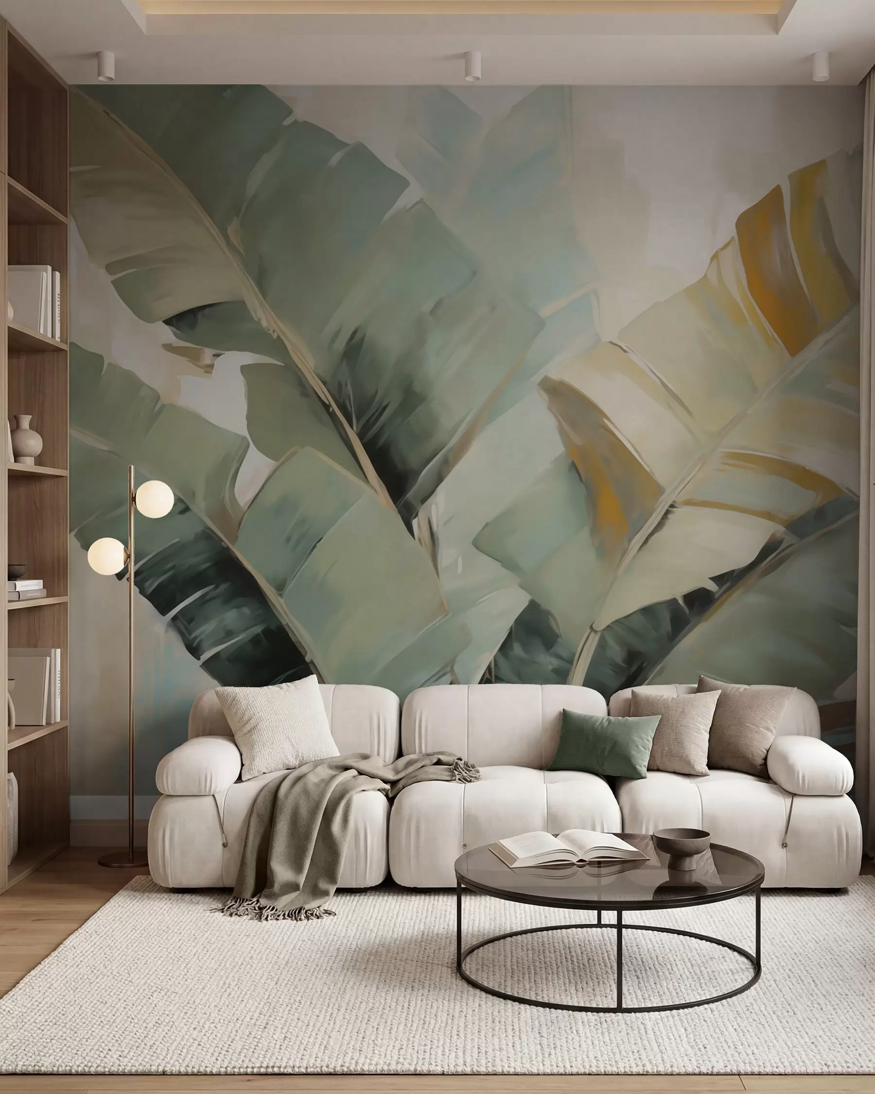 wall murals Abstract foliage, imitation painting w05906
