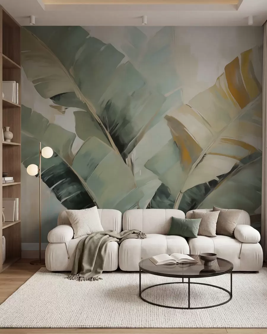 Wall Mural Photo Wallpaper Abstract foliage, imitation painting w05906