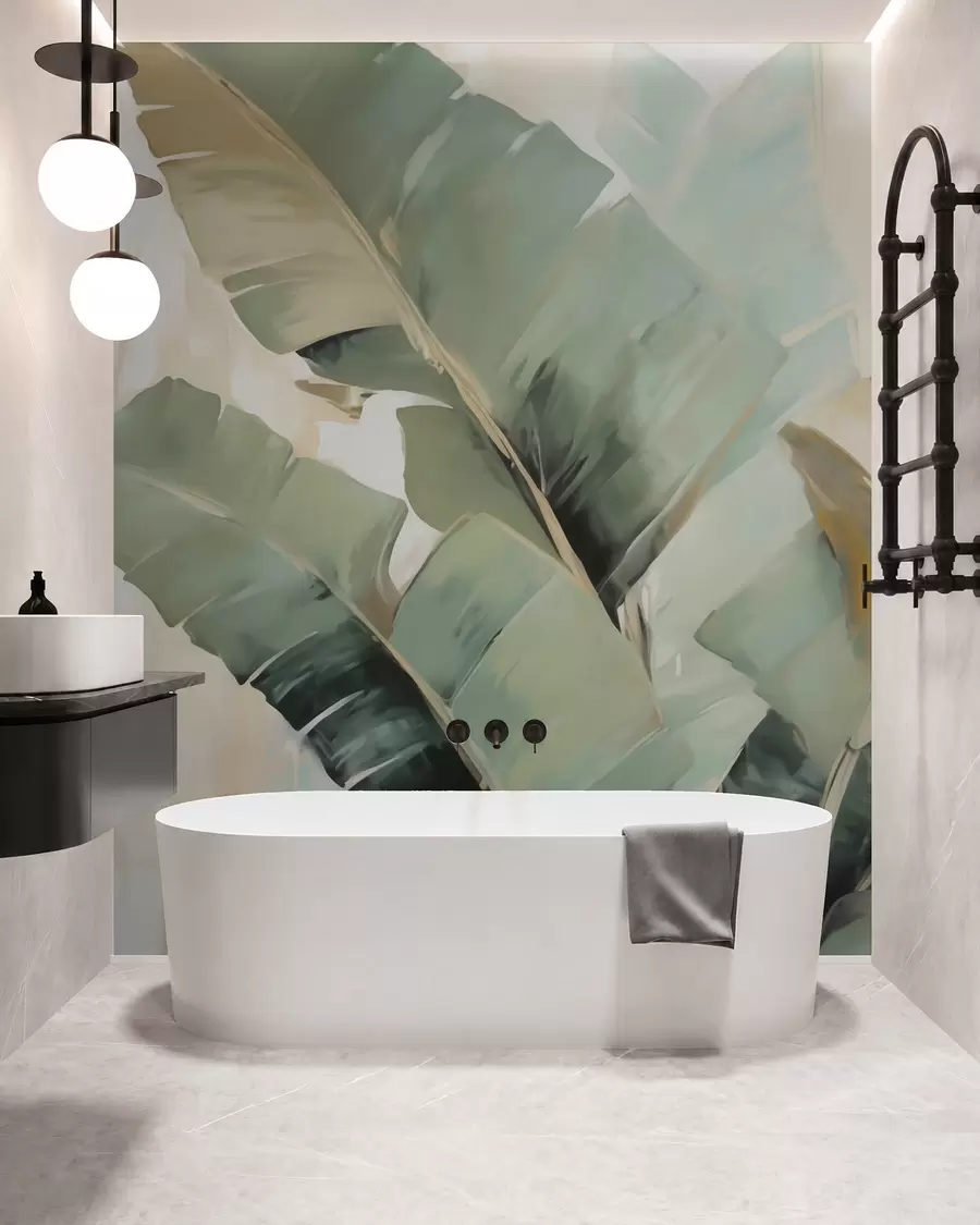 wall murals Abstract foliage, imitation painting w05906