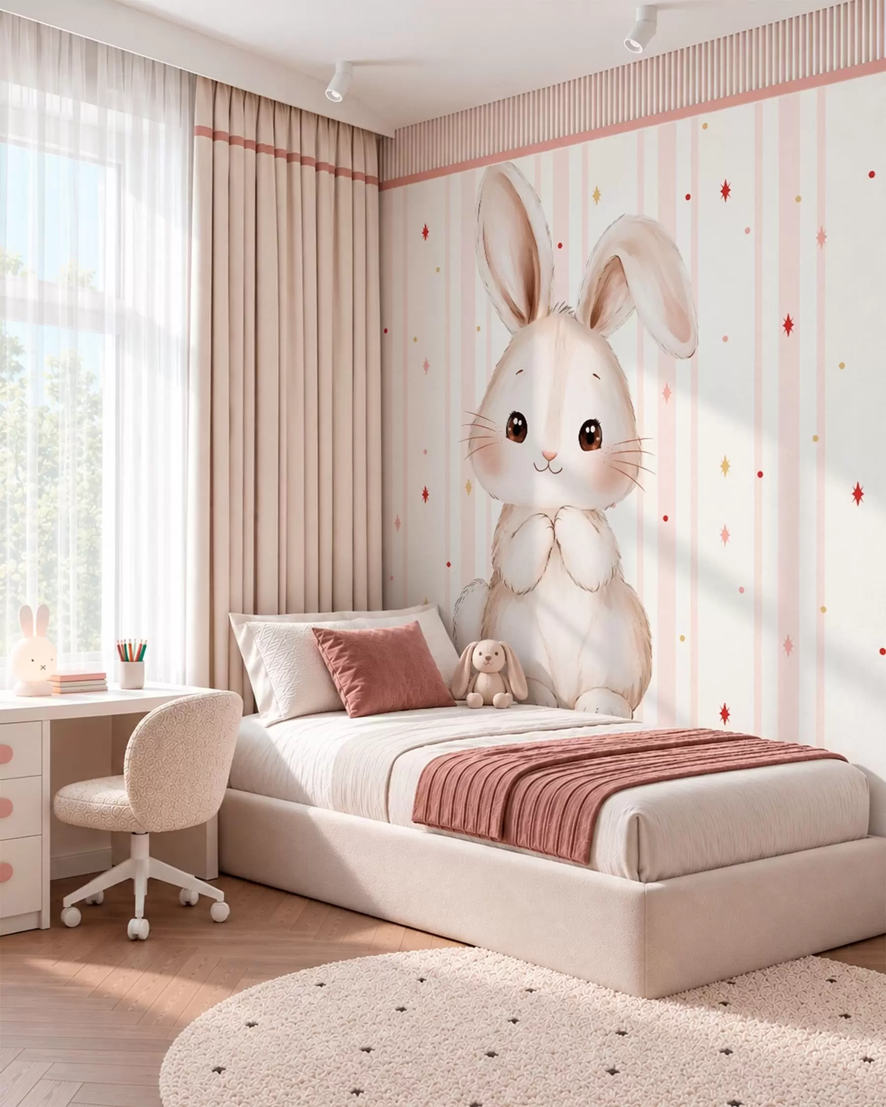 wall murals Little Bunny under the Stars w05920