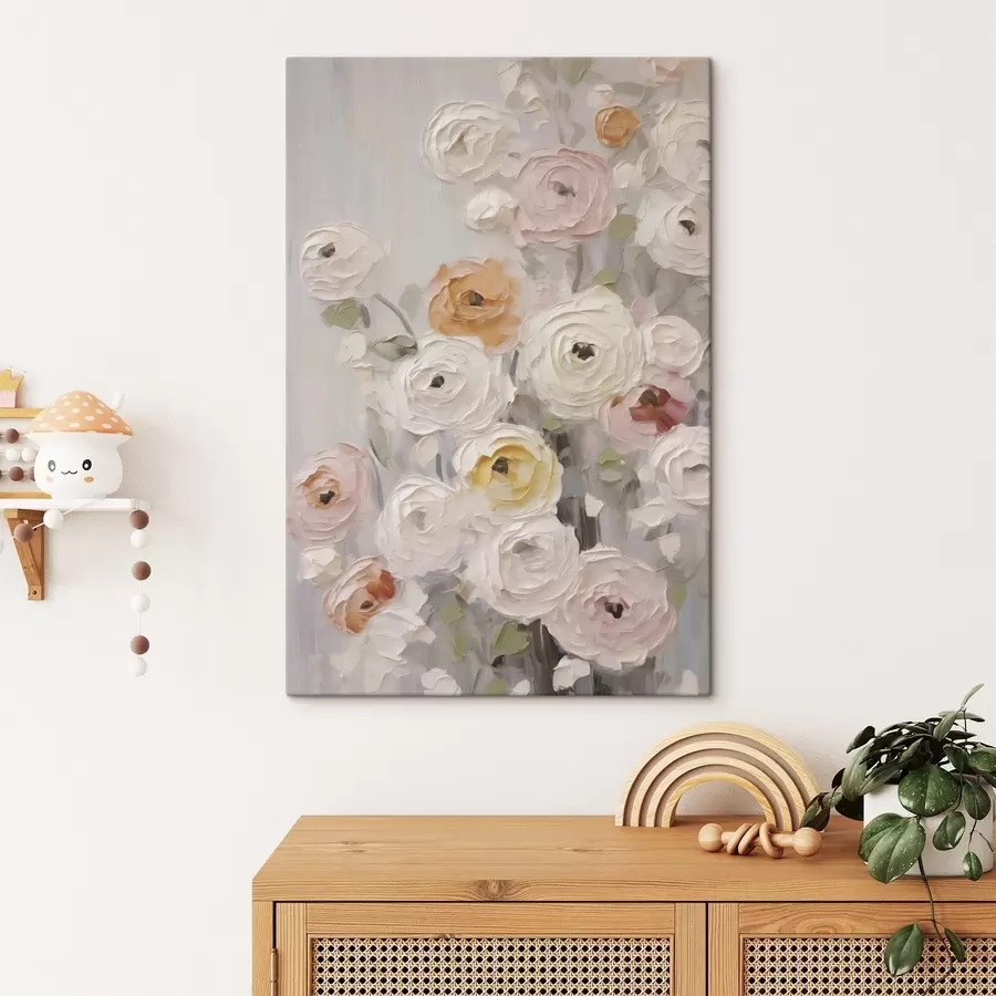 wall murals Abstract flowers, imitation of a painting s50765