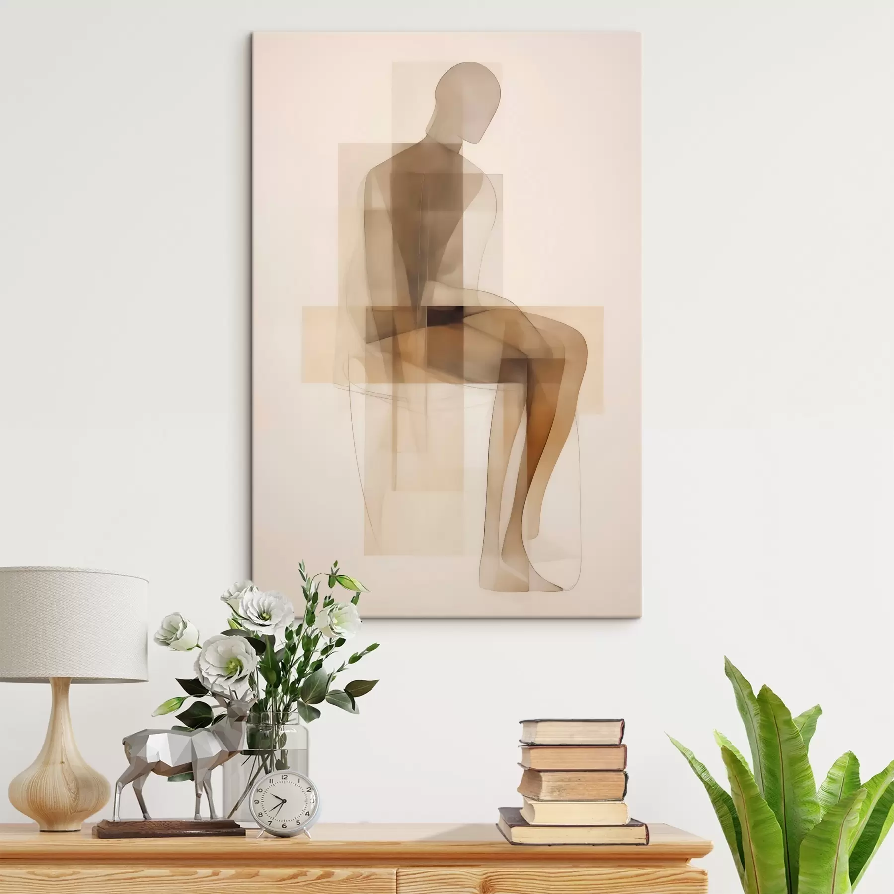 wall murals Abstract seated silhouette, imitation painting s50770