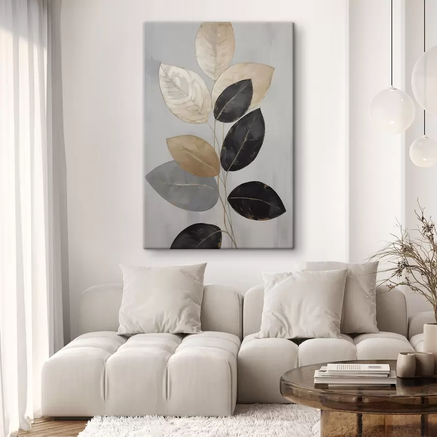 wall murals Sprig with leaves, imitation painting s50779
