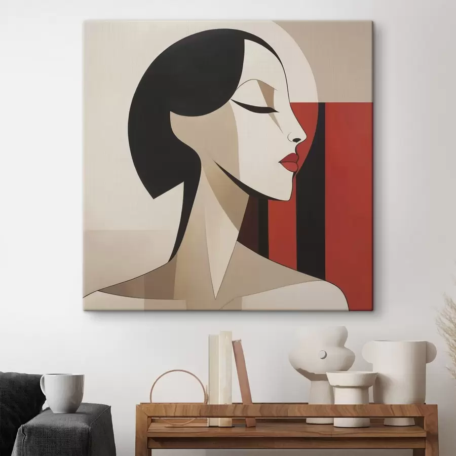 wall murals A woman with her eyes closed s50781