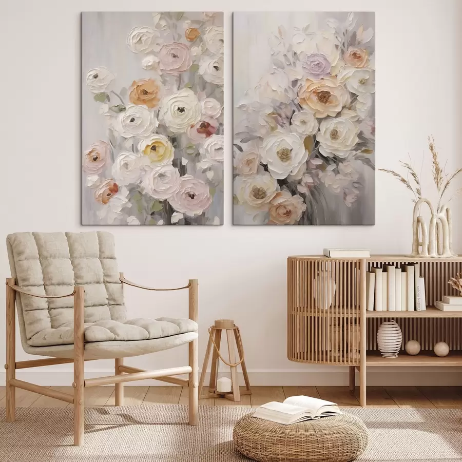 wall murals Abstract flowers, imitation of a painting m31004