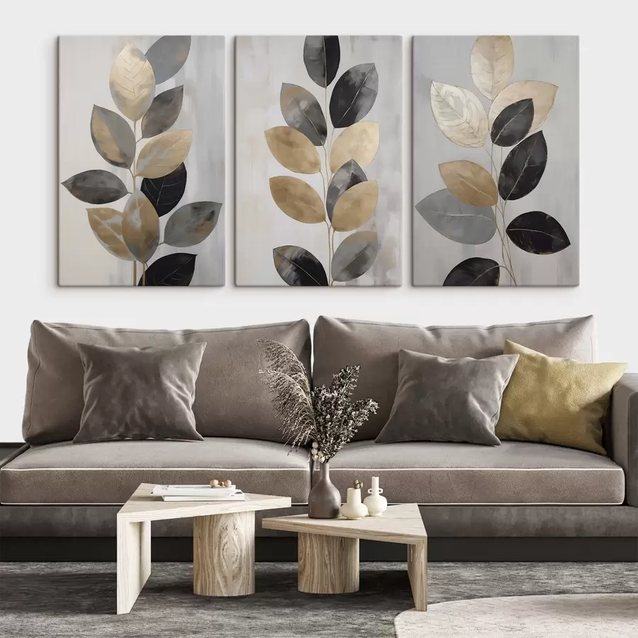 Wall Mural Photo Wallpaper Decorative branch with leaves, imitation painting m31010
