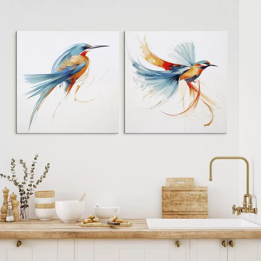 Wall Mural Photo Wallpaper Abstract bird, imitation of a painting m31012