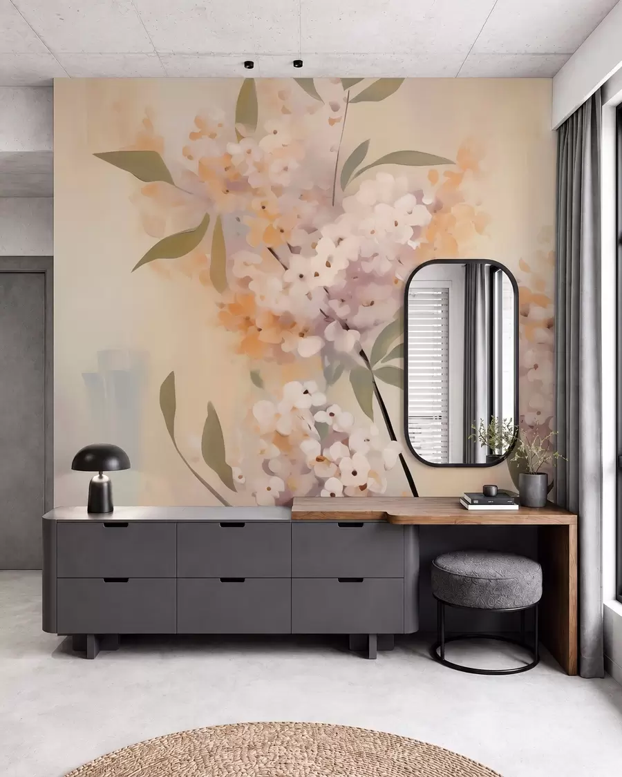 wall murals Abstract branches with flowers w05872