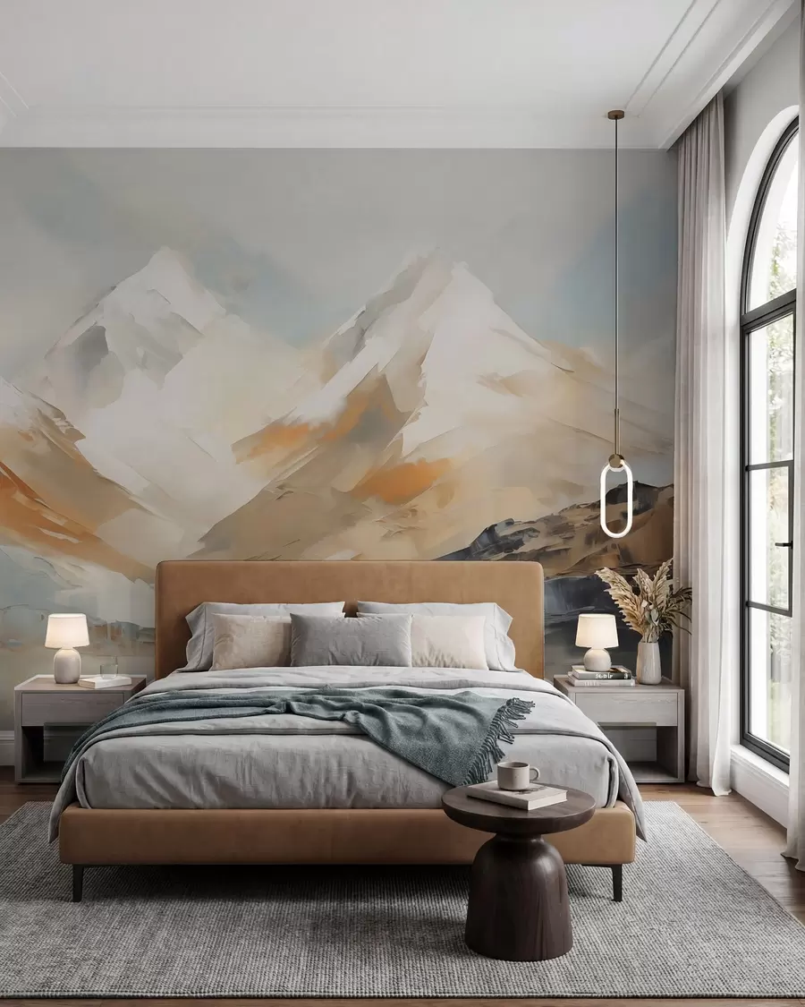 Wall Mural Photo Wallpaper Mountains, imitation painting w05904