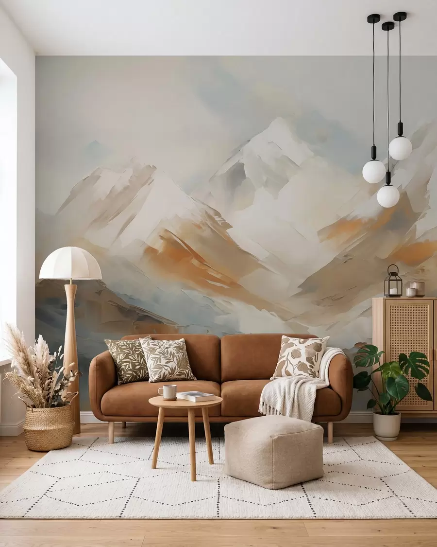 Wall Mural Photo Wallpaper Mountains, imitation painting w05904