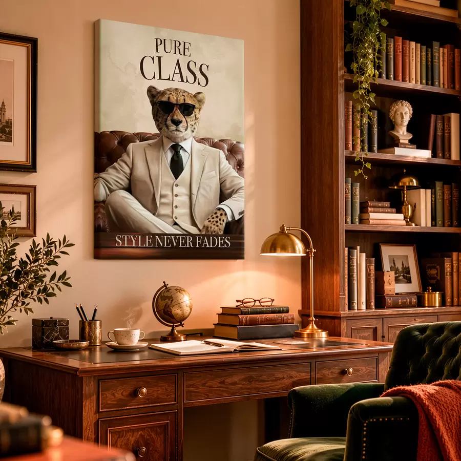 wall murals Leopard in a Suit s50505