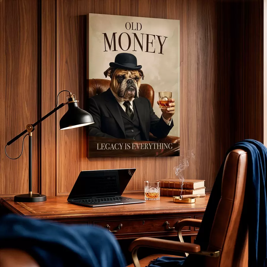 wall murals Bulldog in a Suit s50503