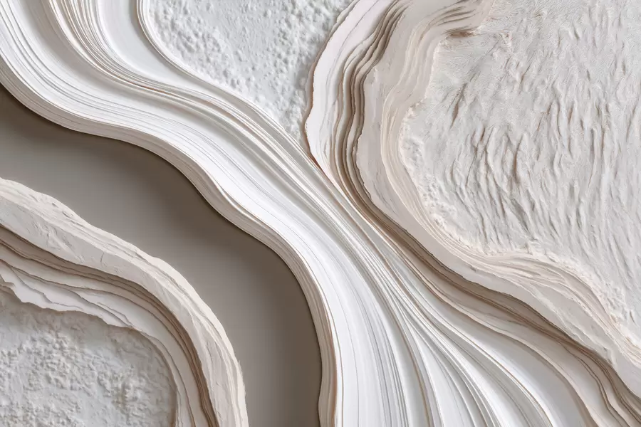 Wall Mural Photo Wallpaper Imitation of wavy textured plaster in cream-beige tones with a 3D effect w10042