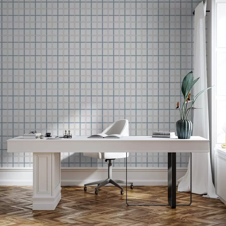 Wall Mural Photo Wallpaper Check pattern with blue and pink lines a01267v6
