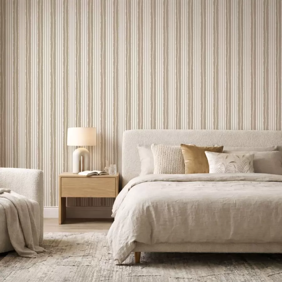 murales Rayas verticales con textura en tonos beige y gris claro a01268v3