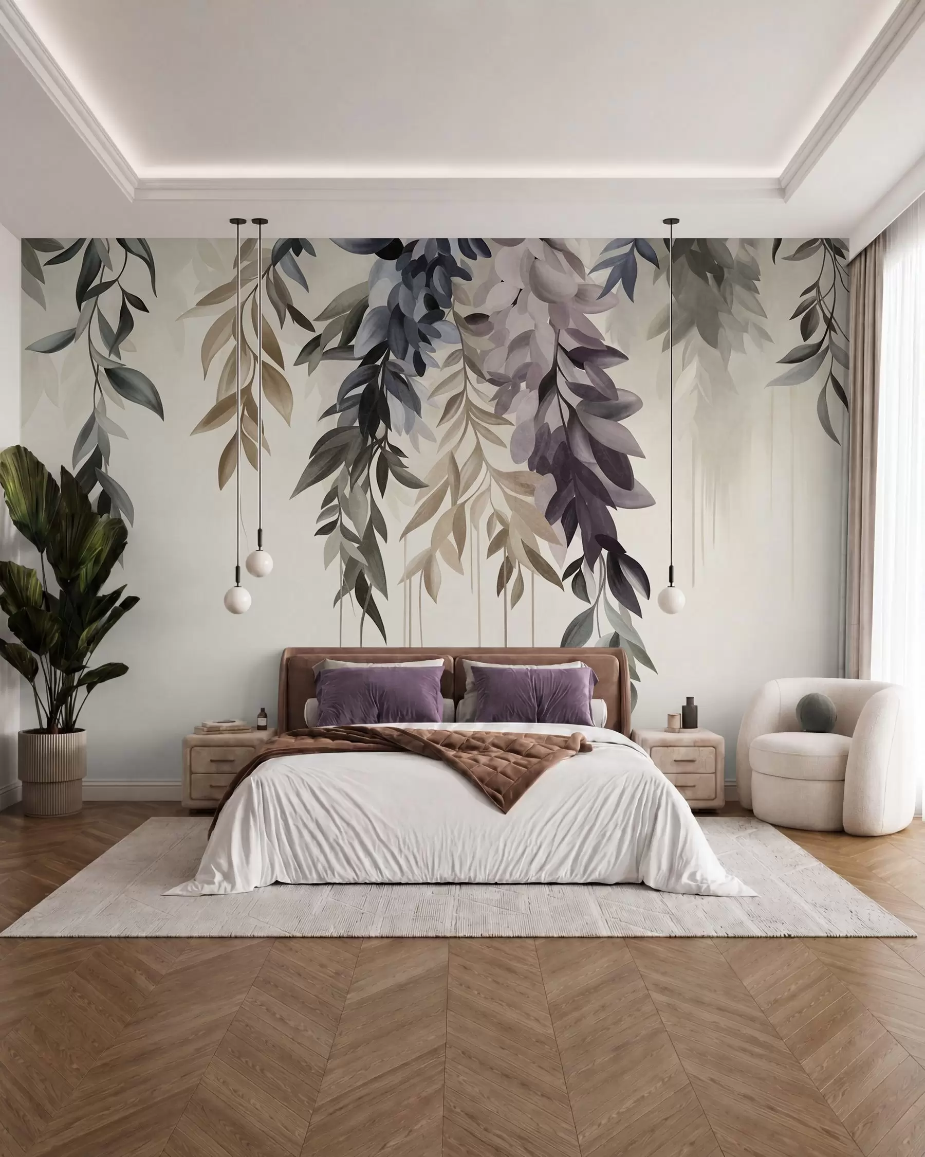 wall murals Trailing Leaves w10057