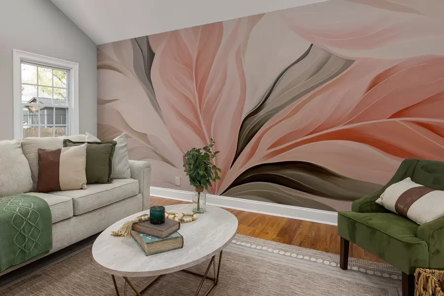 peintures murales Feuilles abstraites aux contours nets w05915