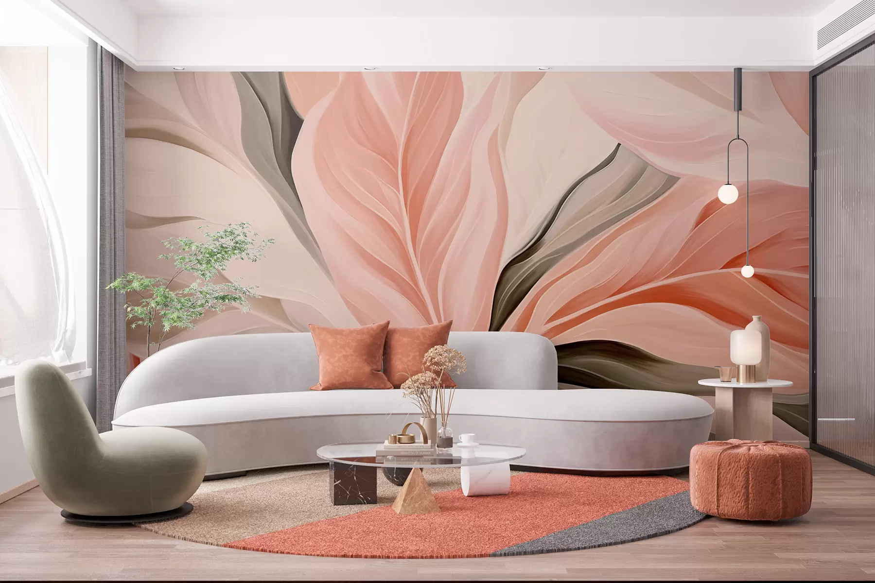 Wall Mural Photo Wallpaper Sharp, Abstract Leaves w05915