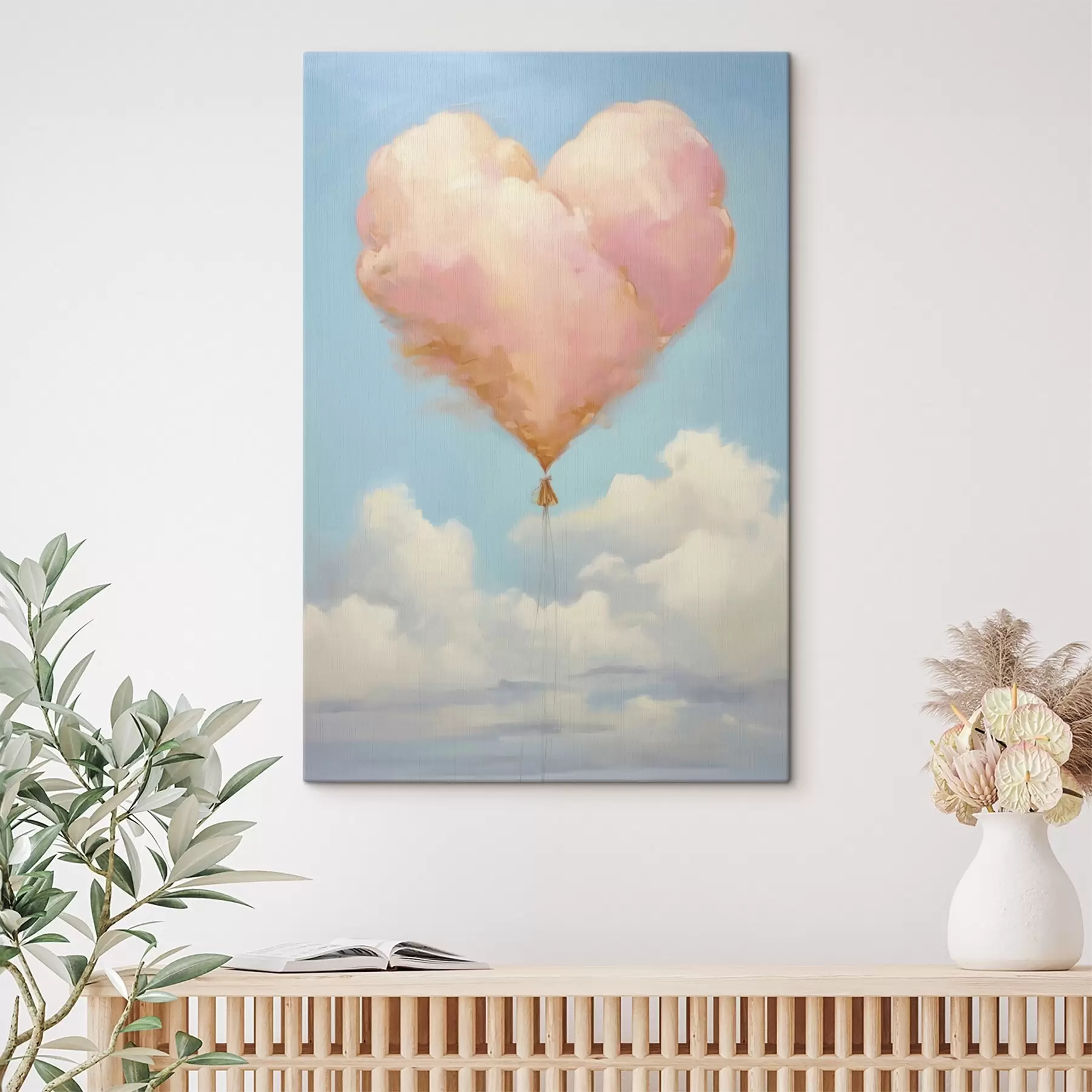 murales Nube con forma de corazón, estilo de pintura imitativa s50853