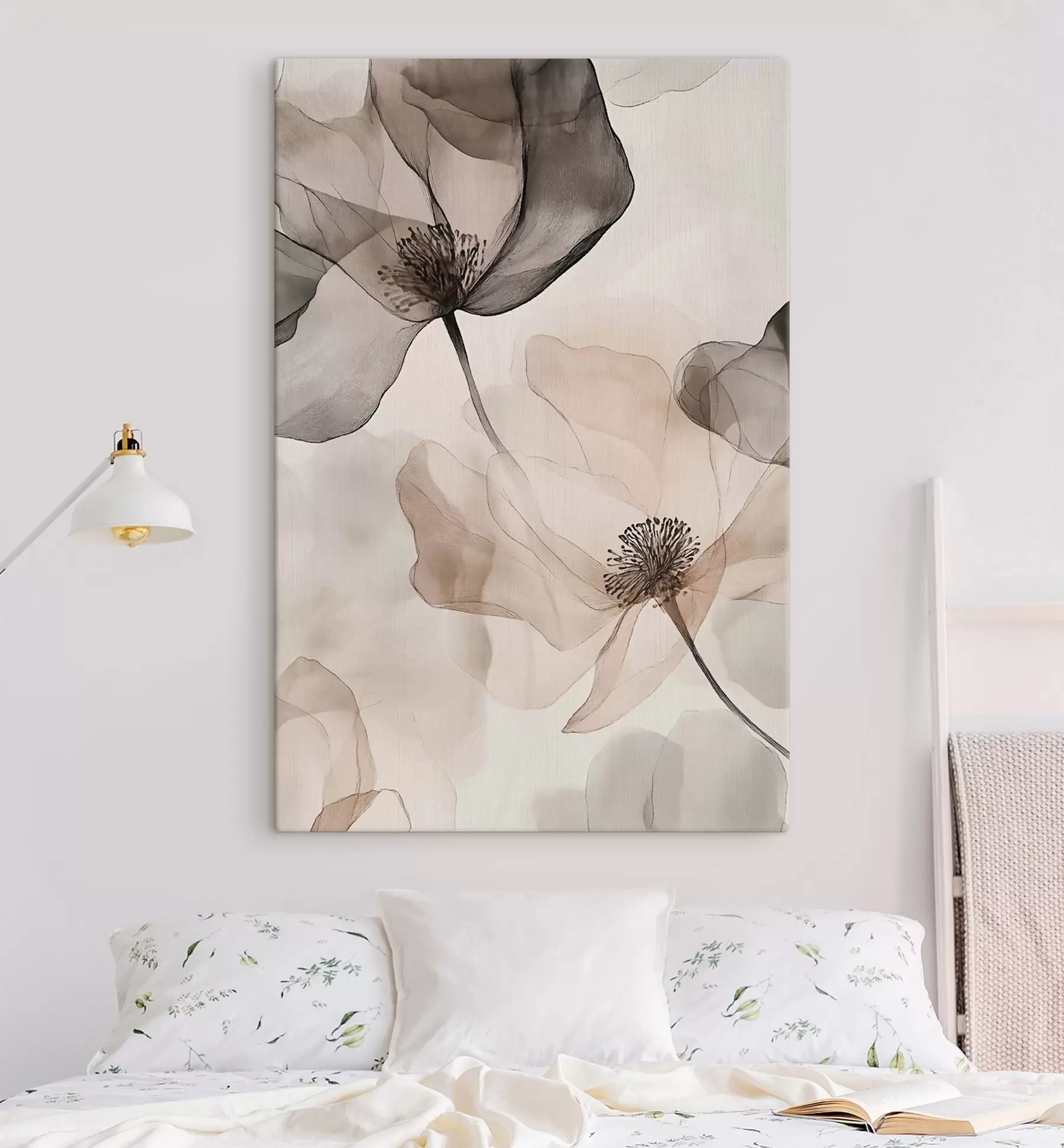 wall murals Smoke Petals in Sepia s50750