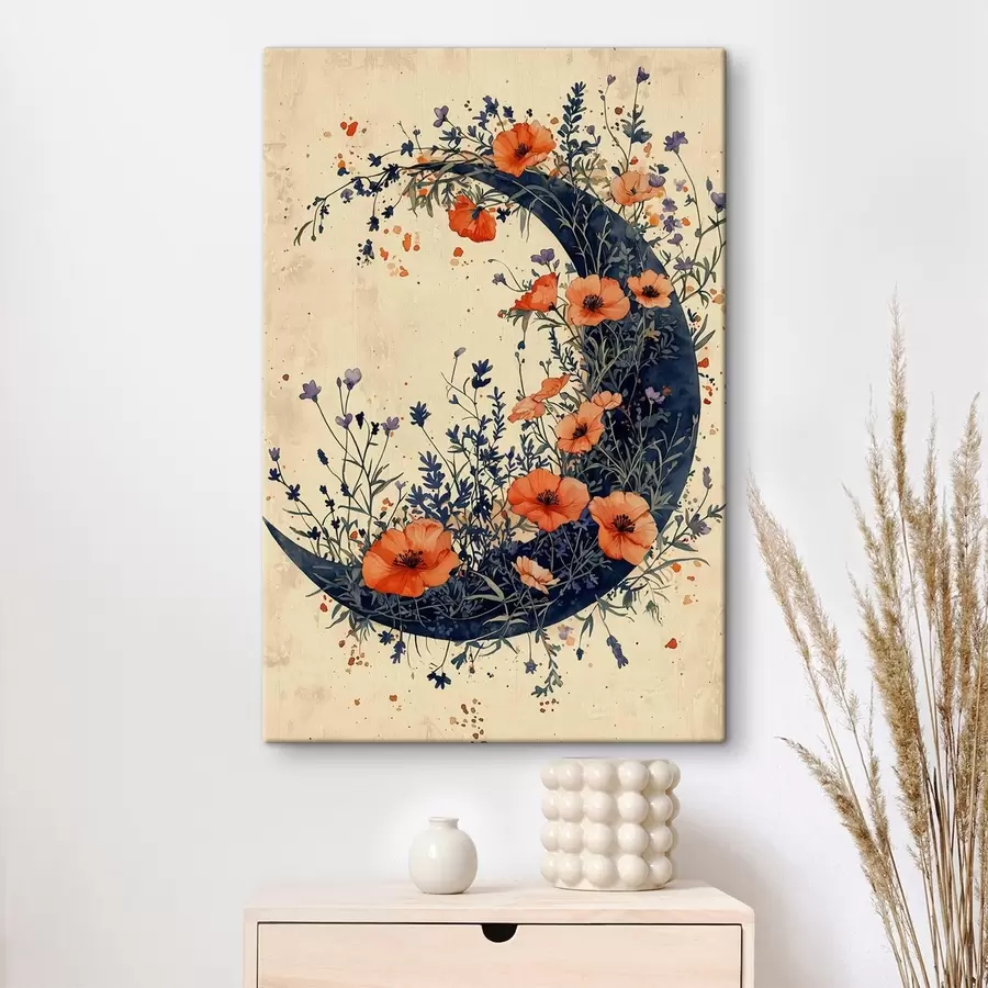 murales Media luna de flores silvestres s50753