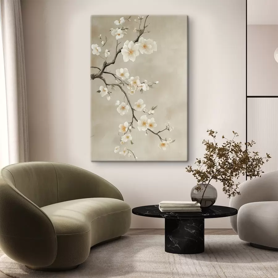 murales Ramas blancas en flor s50758