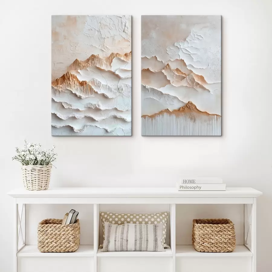 wall murals Textured Beige Peaks m30996