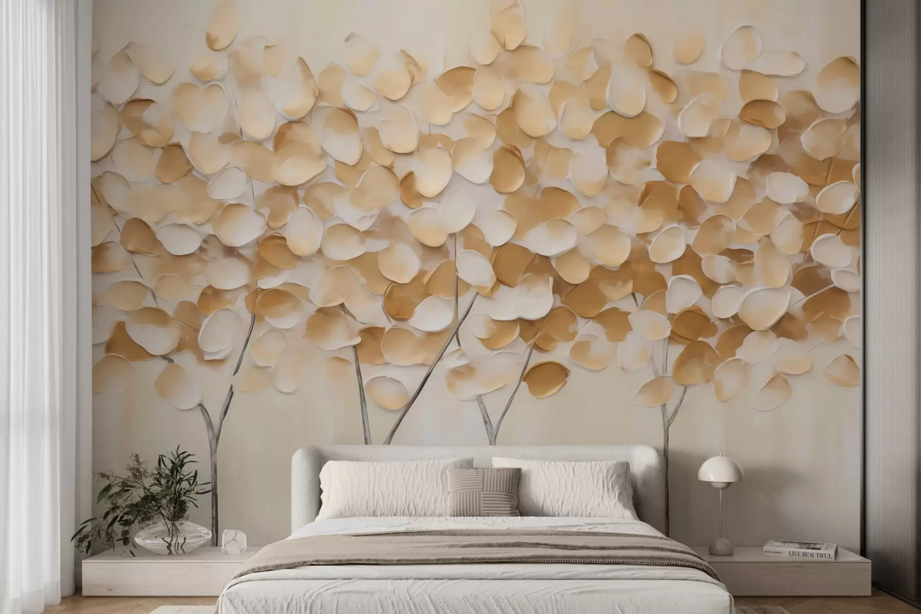 peintures murales Arbres stylisés, imitation d'un tableau w05942