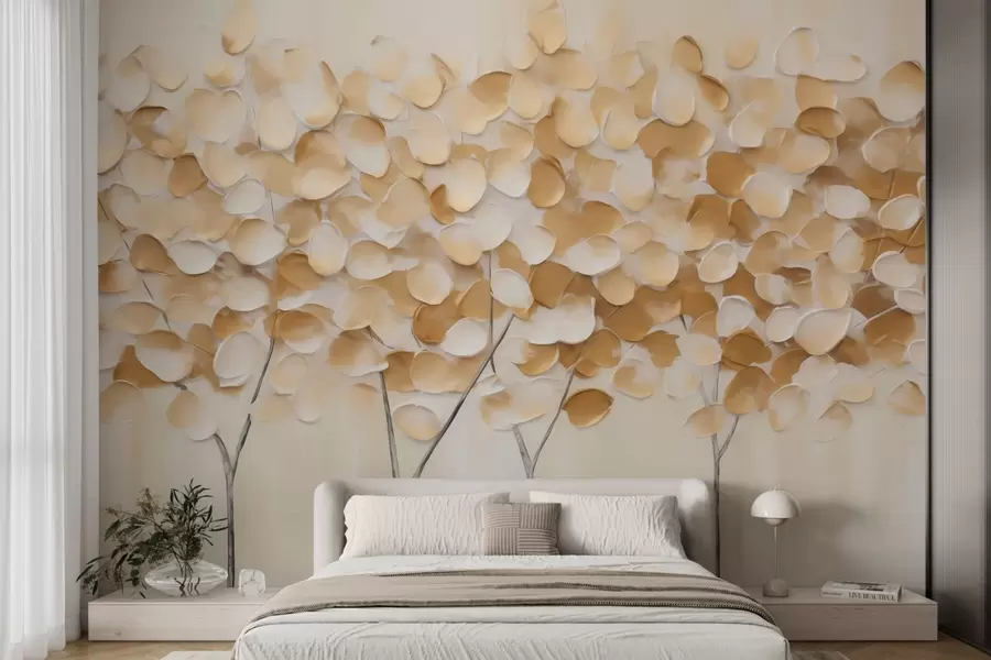 Wall Mural Photo Wallpaper Stylized trees, imitation of a painting w05942