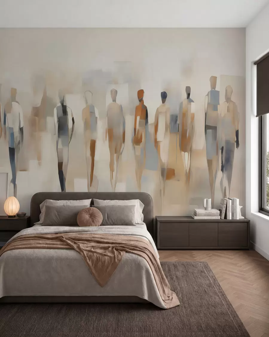 peintures murales Silhouettes humaines abstraites, imitation d'un tableau w05944