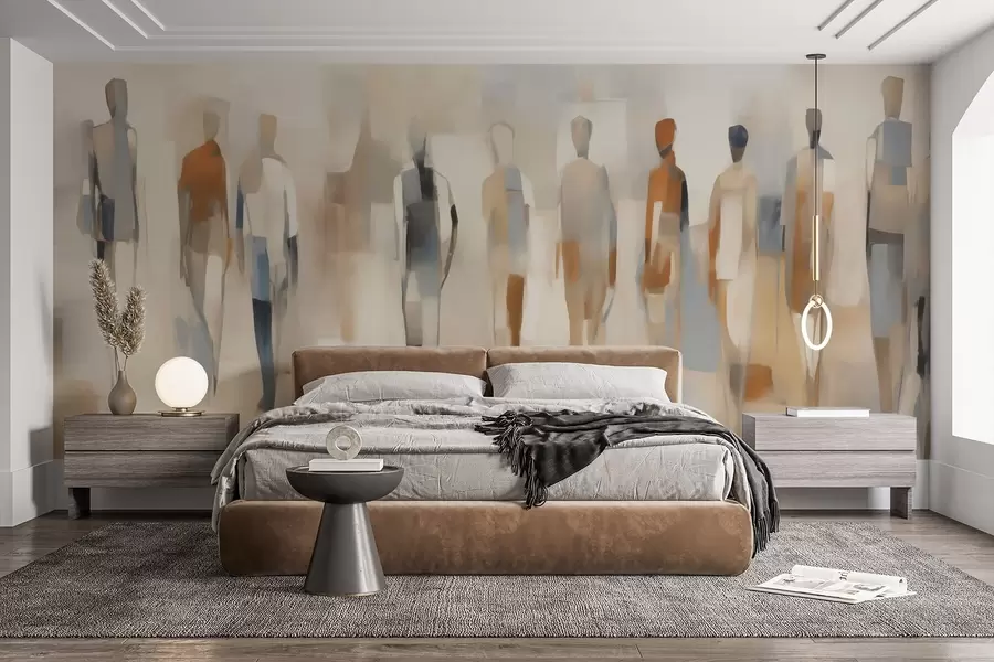 Wall Mural Photo Wallpaper Abstract human silhouettes, imitation of a painting w05944