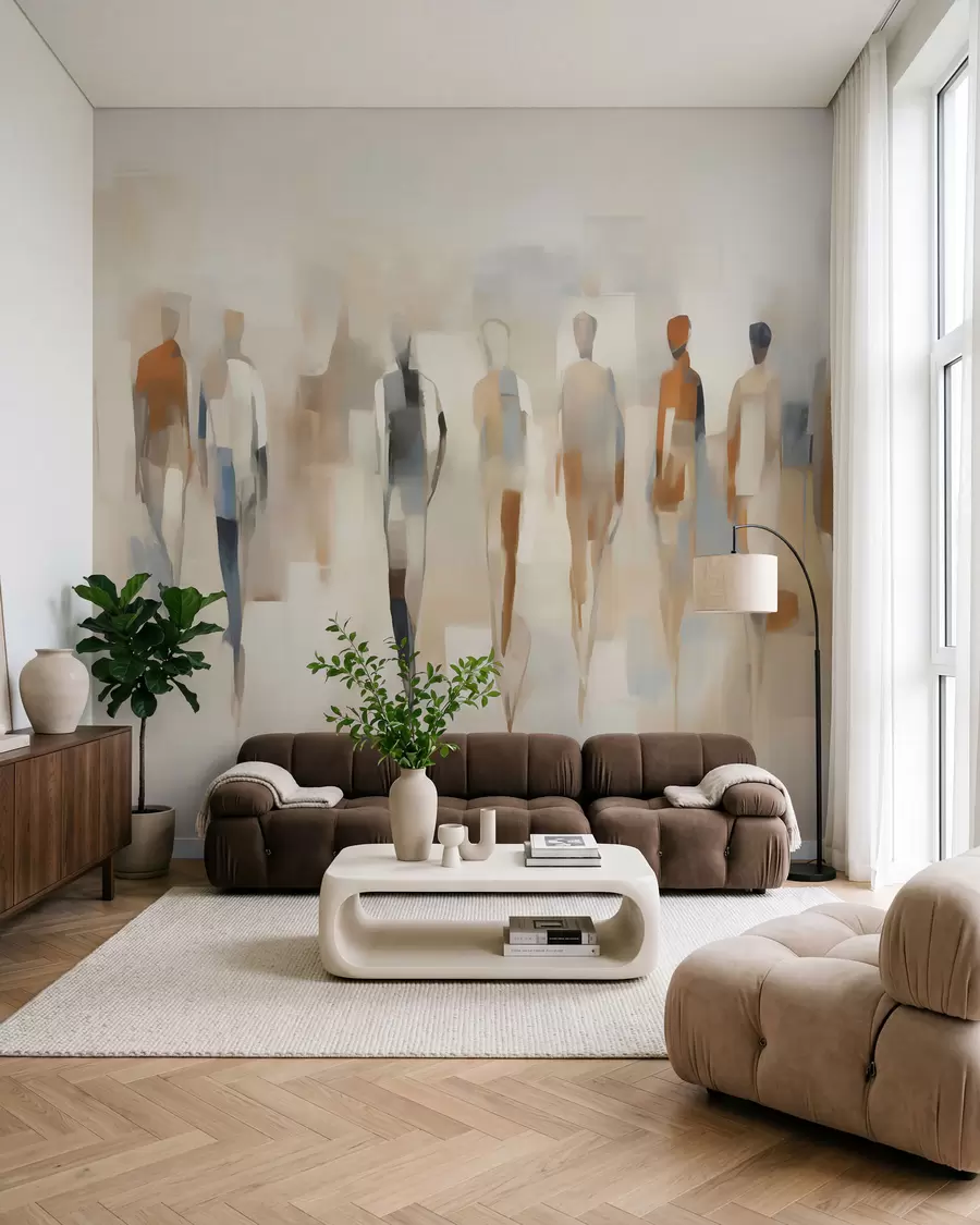 peintures murales Silhouettes humaines abstraites, imitation d'un tableau w05944