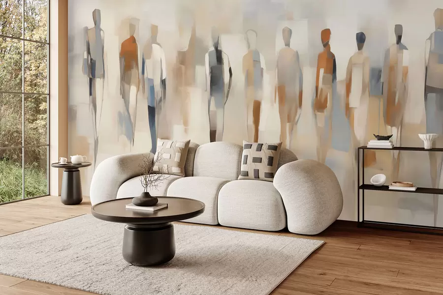 peintures murales Silhouettes humaines abstraites, imitation d'un tableau w05944