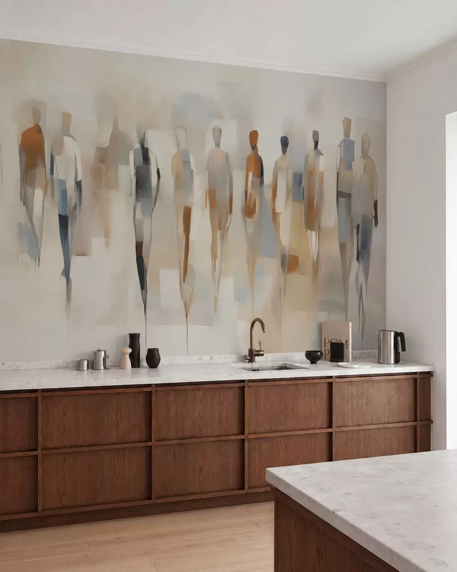 peintures murales Silhouettes humaines abstraites, imitation d'un tableau w05944