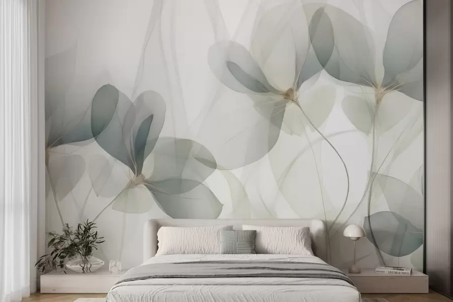 wall murals Abstract flowers, imitation of a painting w05952