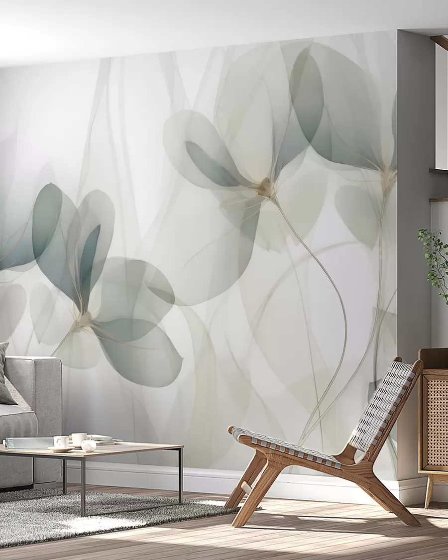 Wall Mural Photo Wallpaper Abstract flowers, imitation of a painting w05952
