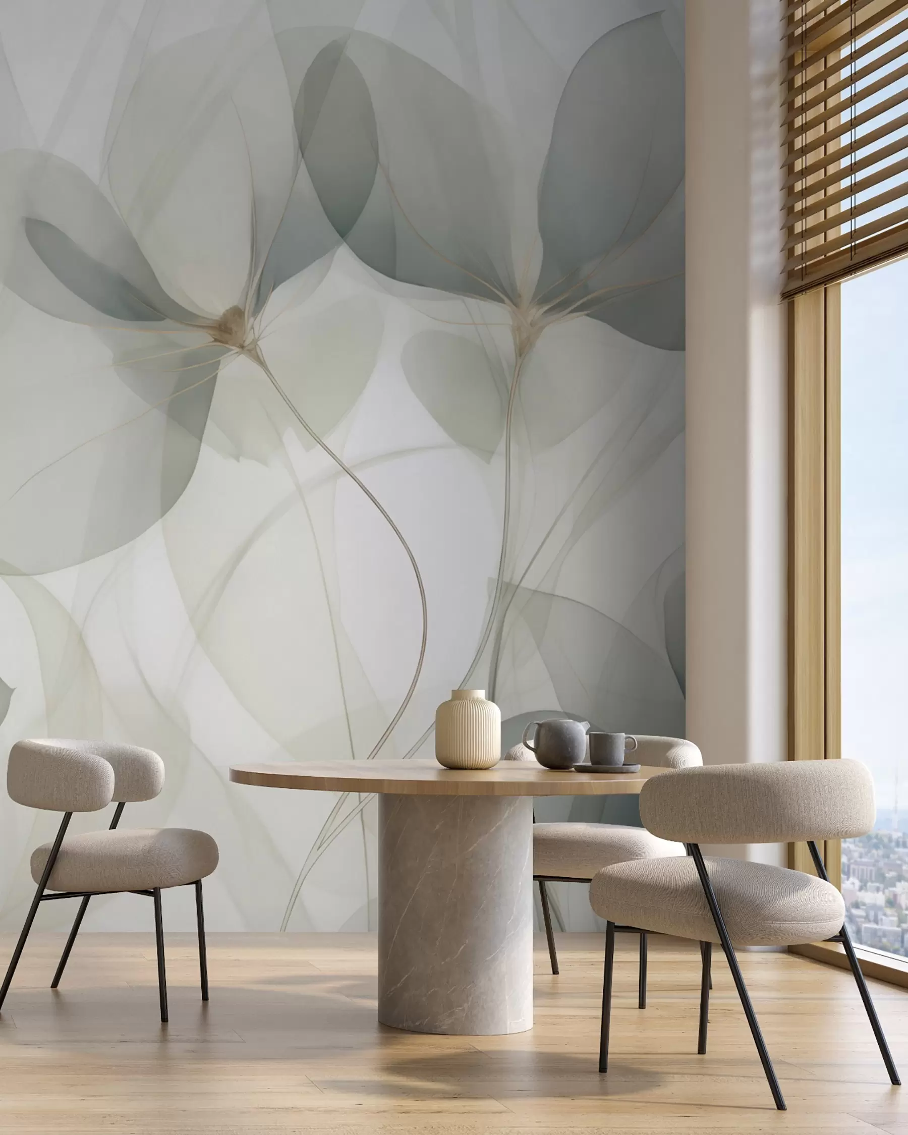 wall murals Abstract flowers, imitation of a painting w05952