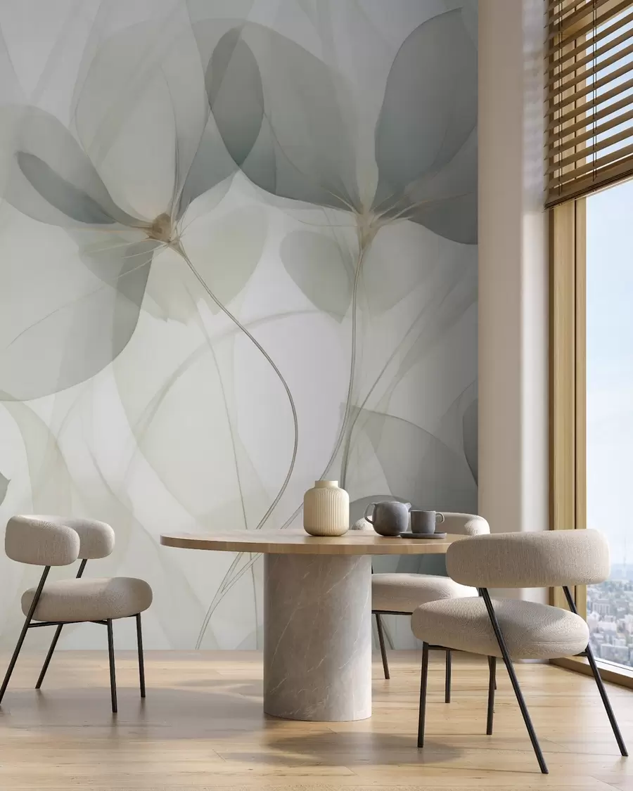 wall murals Abstract flowers, imitation of a painting w05952