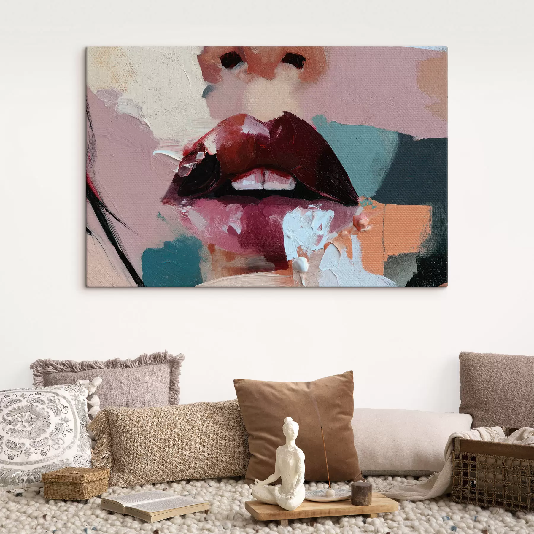 murales Labios rojos en pinceladas s50896