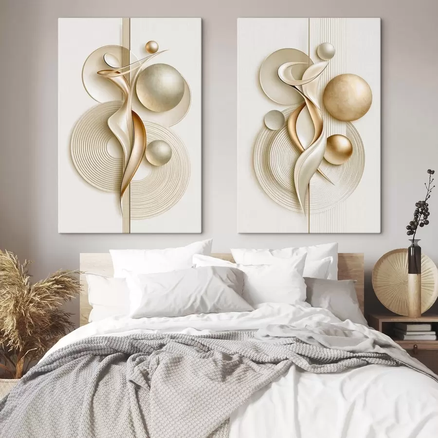 murales Elegantes figuras abstractas con bolas m31034