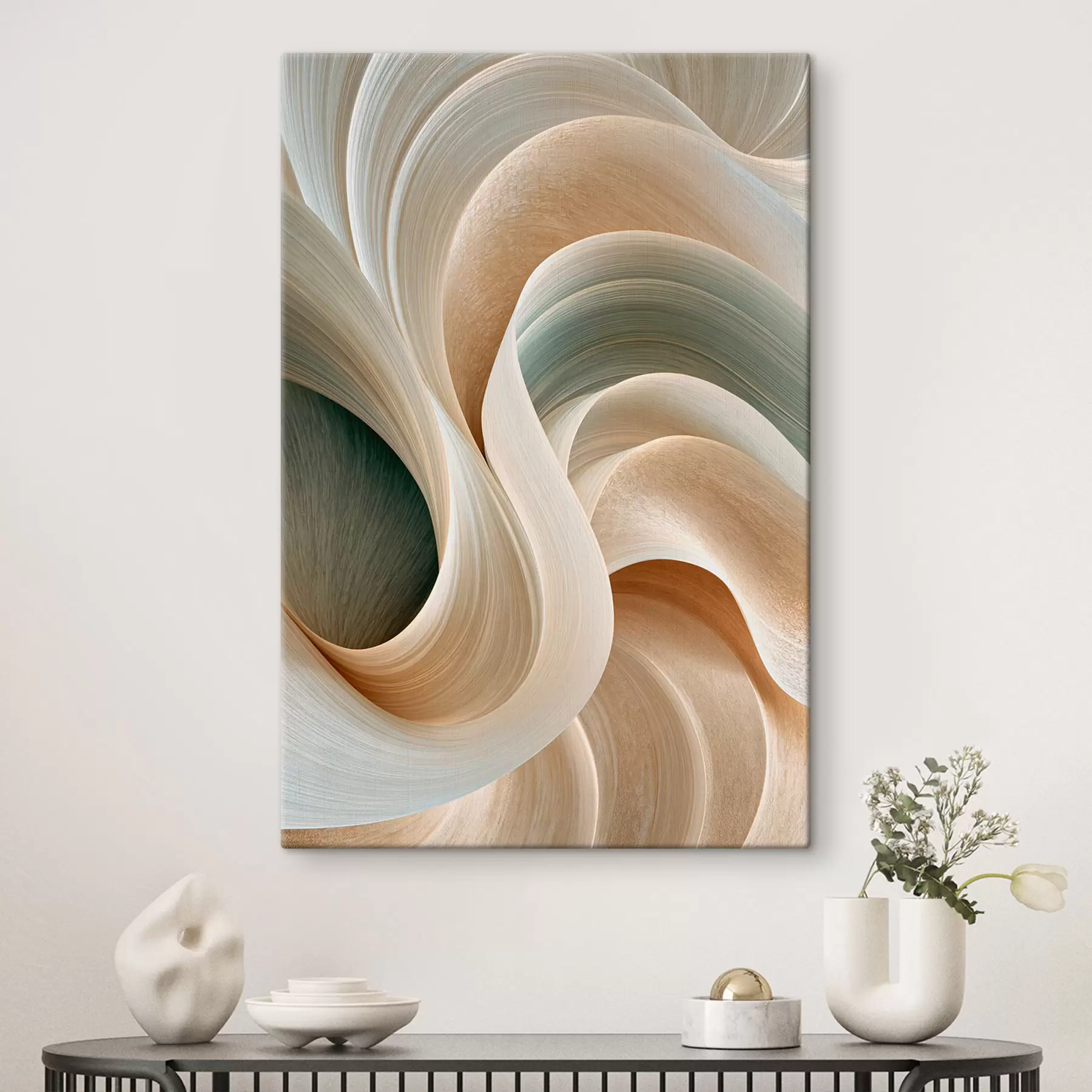 wall murals Cream and Sage Currents s50856