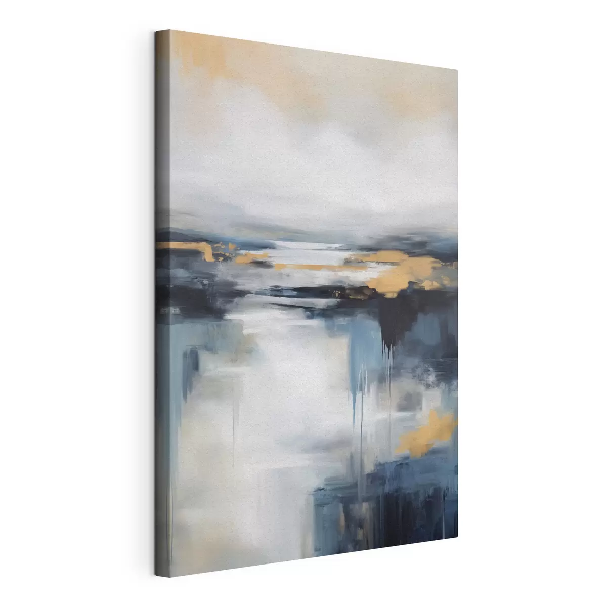 wall murals Abstract landscape with blue, gray and yellow, textured painting imitation s50945
