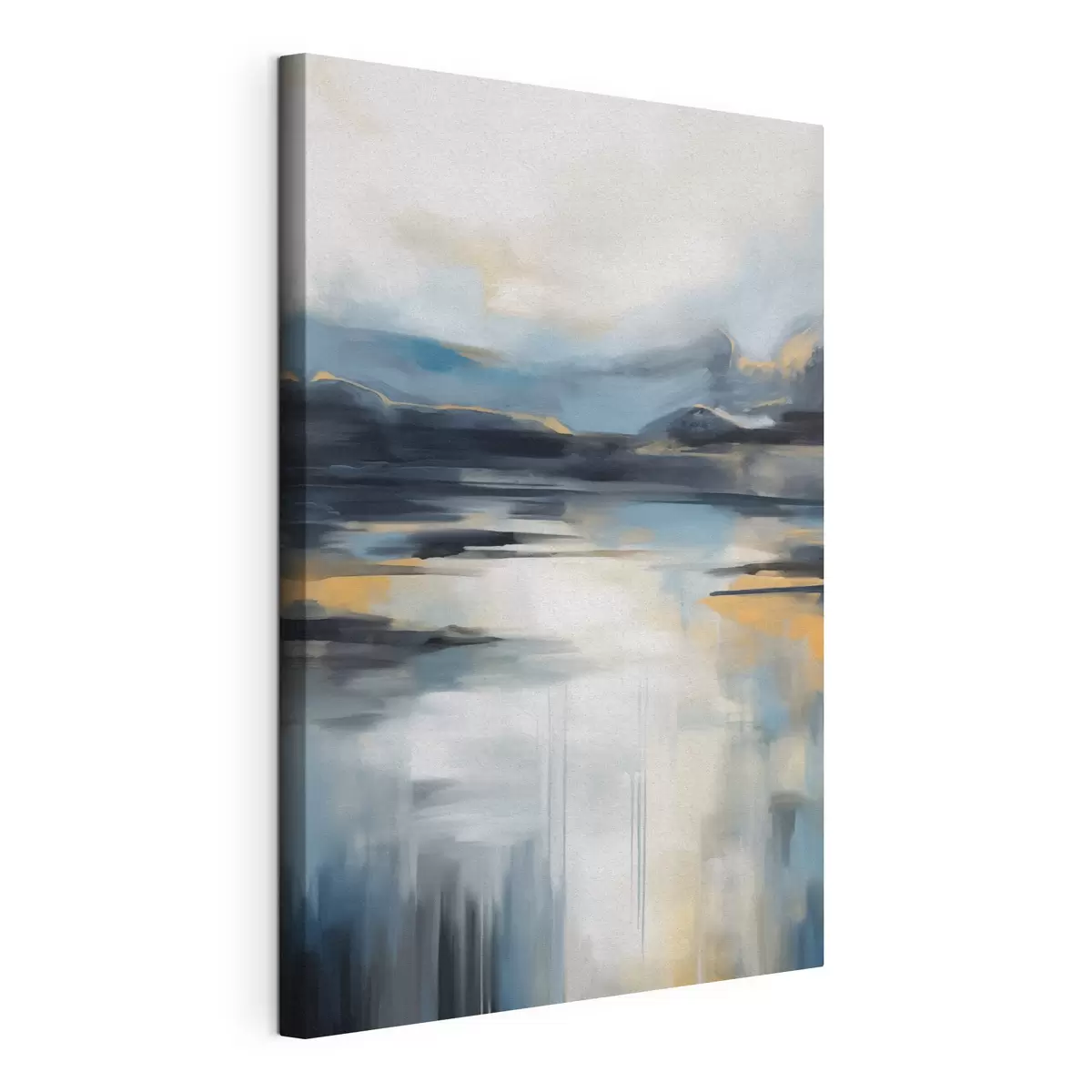 wall murals Abstract landscape with blue, gray and yellow, textured painting imitation s50946