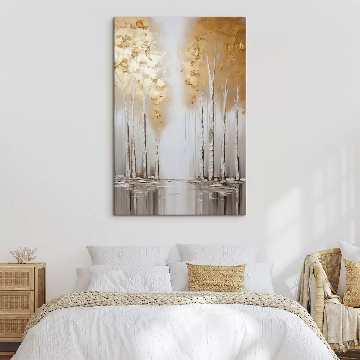 wall murals Textured trees with abstract foliage, modern art s50953