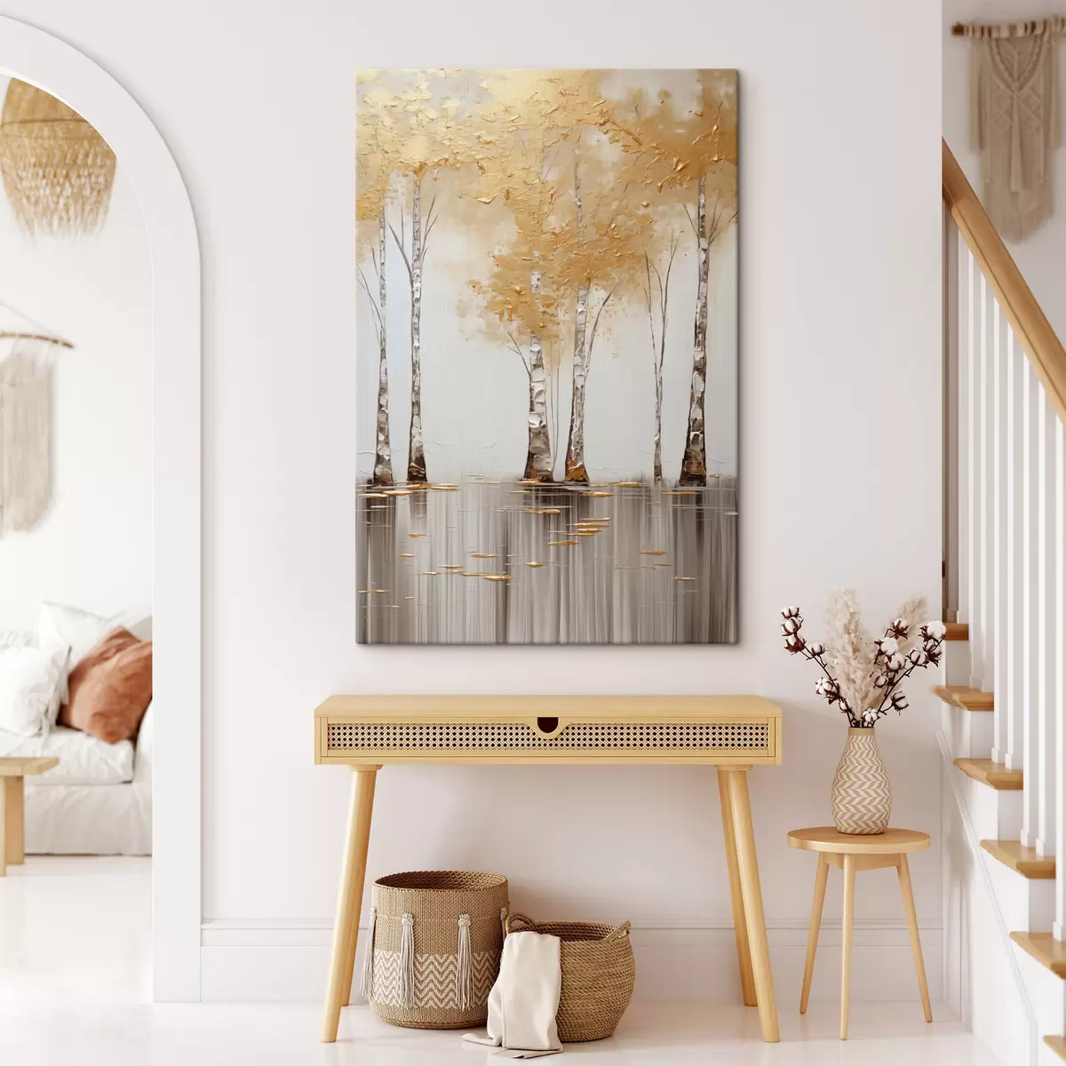 wall murals Textured trees with abstract foliage, modern art s50954
