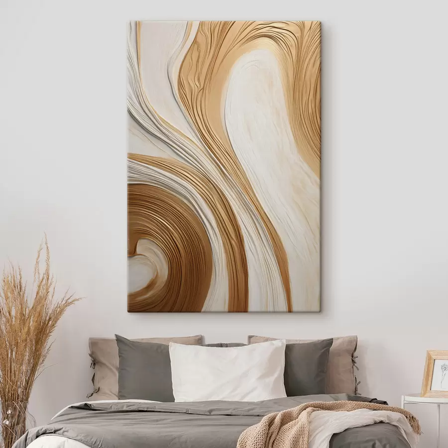 murales Líneas abstractas en espiral que crean una obra de arte minimalista, moderna y con textura s50961
